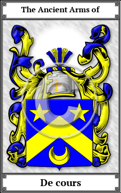 De cours Family Crest Download (JPG)  Book Plated - 150 DPI
